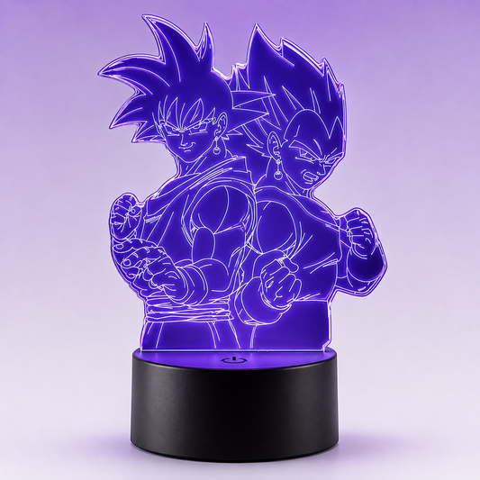 Lampara 3D Goku y Vegeta con luz LED